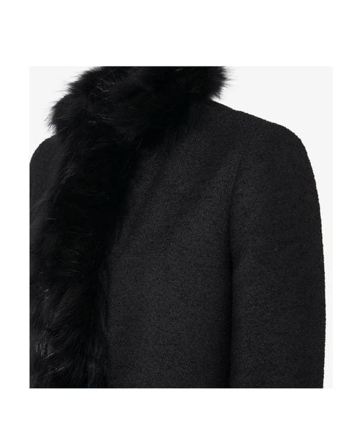 Fendi Black Jacket Wool And Fox Fur Blouson