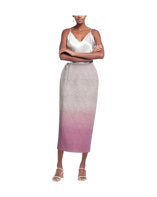 Maison Margiela Purple Woven Pencil Skirt