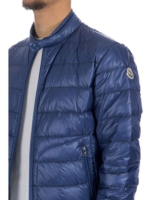 Moncler Blue Long-Sleeved Down Jacket for men