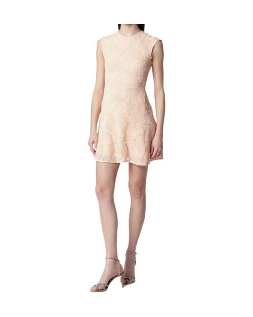 ROTATE BIRGER CHRISTENSEN Natural Floral-Detail Sleeveless Mini Dress