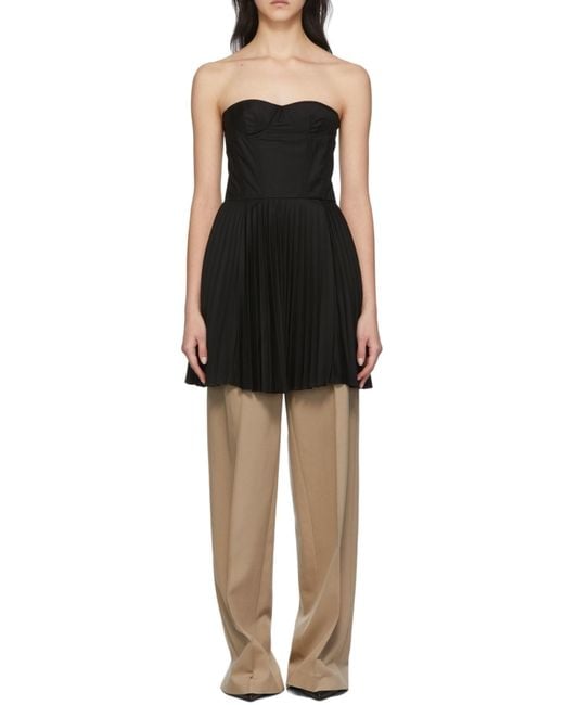 ROKH Black Strapless Dress