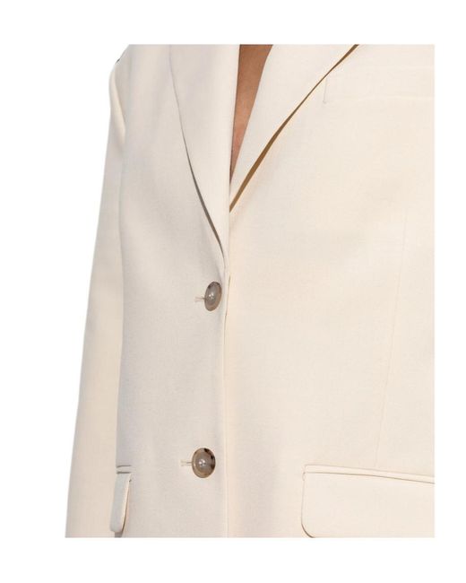 By Malene Birger Natural Single-Breasted Suit Jacket