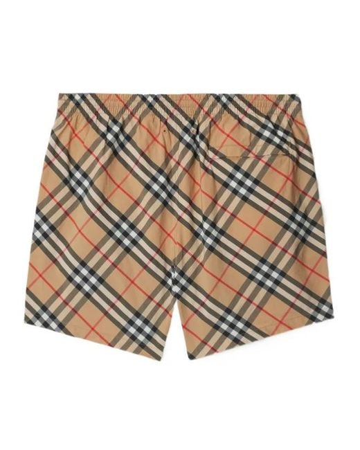 Burberry Multicolor Check Printed Drawstring Swim Shorts for men