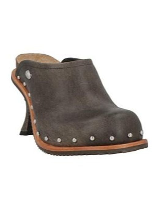 DIESEL Brown Solidcolor Roundtoe Mules