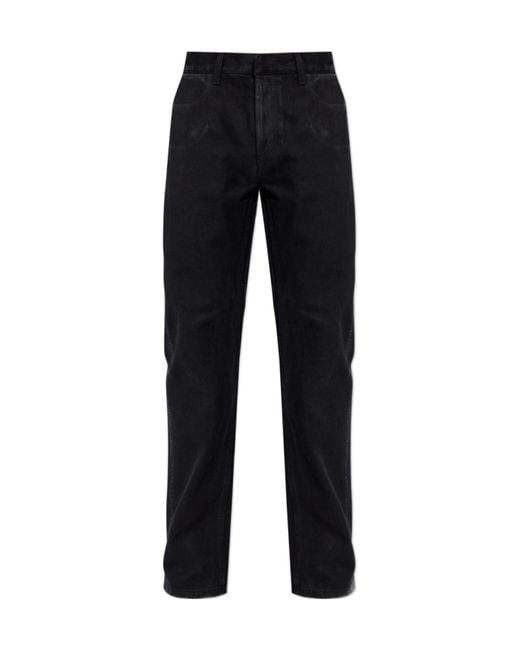 McQueen Black Logo Patch Straight-Leg Jeans for men