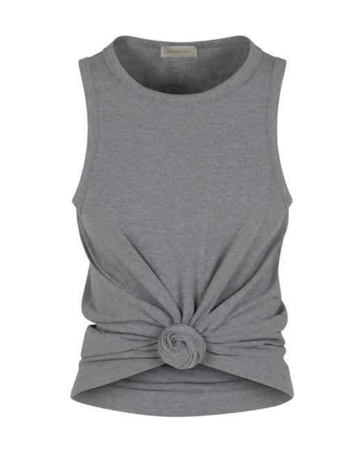 Magda Butrym Gray Knotted Hem Tank Top