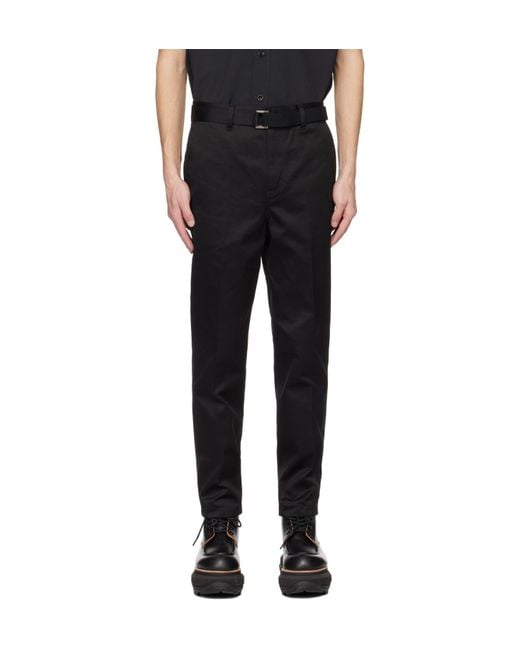 Sacai Black Four-Pocket Casual Pants for men
