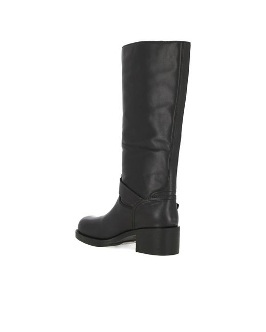Ash Black Round-Head Boots