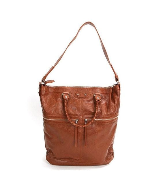 Balenciaga Brown Zipper Shoulder Bag for men