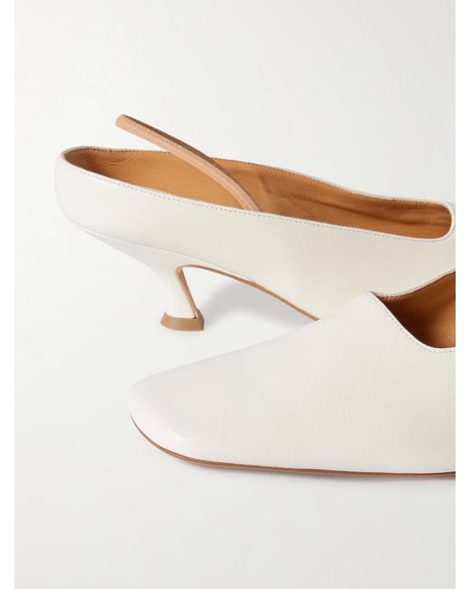 Calvin Klein White Convertible Leather Mules