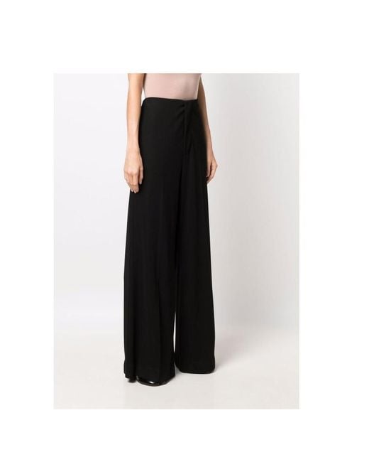 Maison Margiela Black Pressed-Crease Wide Leg Trousers