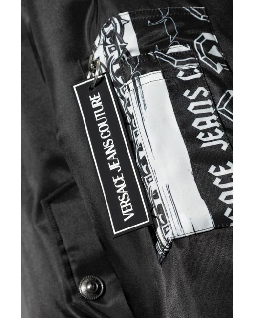 Versace Jeans Black Couture Logo Bomber Jacket for men
