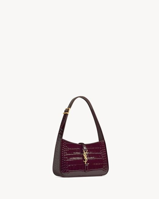 Saint Laurent Purple Le 5 À 7 Embossed Shoulder Bag