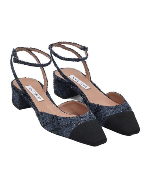Aquazzura Blue French Flirt Buckle-Fastened Pumps