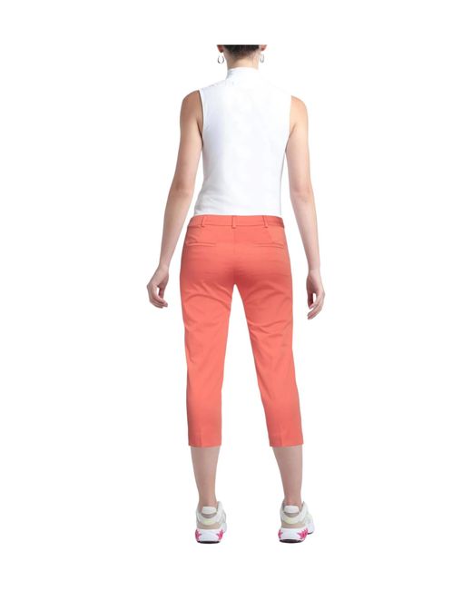 Max Mara Red Plain Colour Casual Trousers