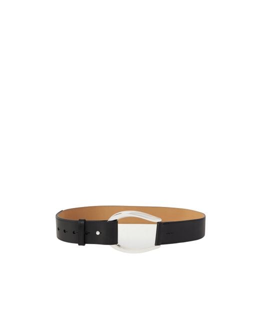 Polo Ralph Lauren White Curved Buckle Leather Belt