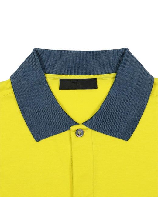 Prada Yellow Logo Polo Shirt for men