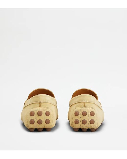 Tod's Natural Gommino Bubble Leather Loafers for men