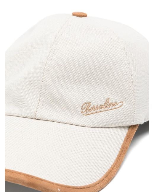 Borsalino White Logo-Embroidered Baseball Cap