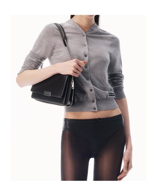 Alexander Wang Gray Button-Front Long Sleeve Cardigan