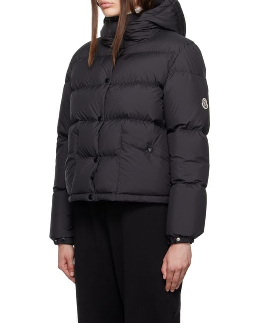 Moncler Black Ebre Logo Embroidered Button-Up Jacket