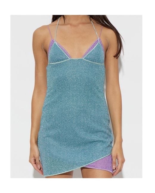 Oseree Blue Spaghetti Strap Dress