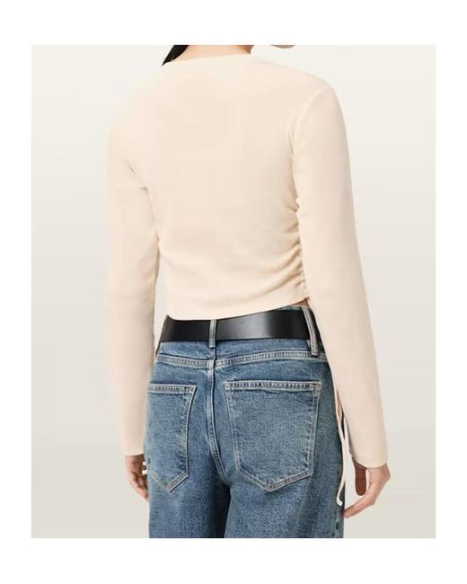 AllSaints Natural Sonny Ruched Top