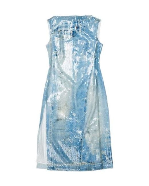 Acne Blue Printed Sequin Dress