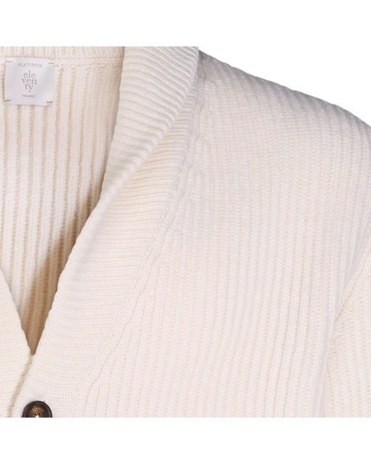 Eleventy Natural Shawl Collar Buttoned Cardigan for men