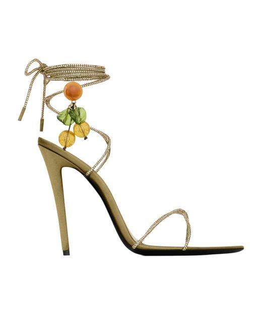 Saint Laurent Metallic Mon Chéri Sandals