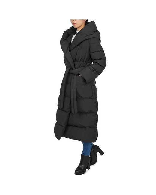 Moorer Black Long-Sleeved Hooded Down Jacket