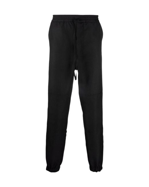McQueen Black High-Waist Straight Leg Trousers for men