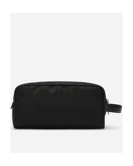 Dolce & Gabbana Black Logo Plaque Toiletry Bag for men