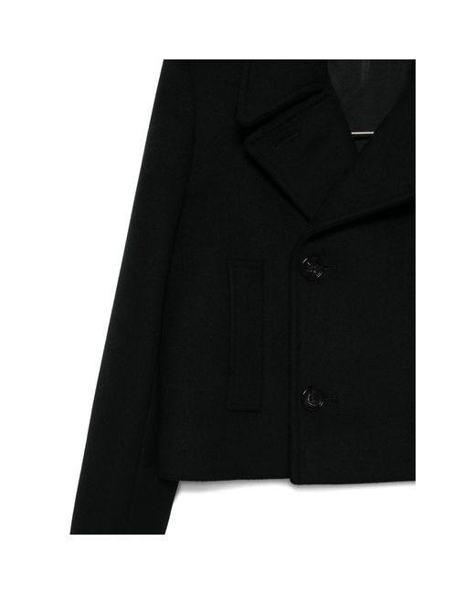 Ann Demeulemeester Black Double Breasted Strap Detailed Jacket