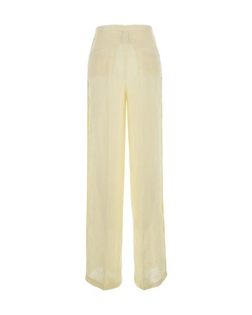 Semicouture Yellow Semi Couture Drawstring Linen Pants