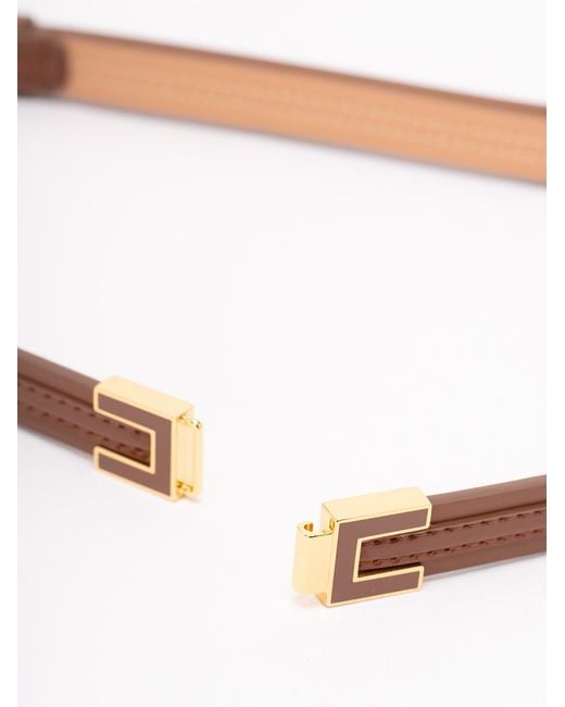 Elisabetta Franchi White Logo-Plaque Belt