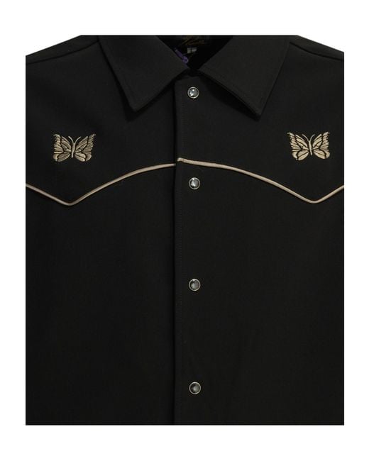 Needles Black Piping Cowboy Overshirt Jacket for men