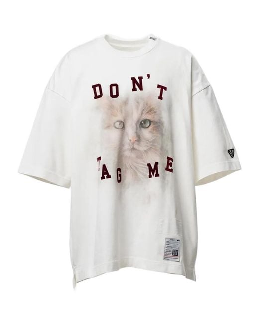 Maison Mihara Yasuhiro White Cat-Printed T-Shirt for men