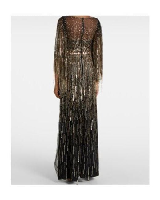 Jenny Packham Multicolor Rhapsody Sequined Gown