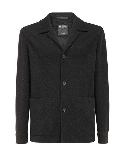 Zegna Black Long-Sleeved Casual Jacket for men