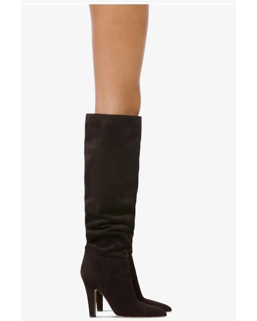 Paris Texas Black Pointed-Toe Knee-High Boots