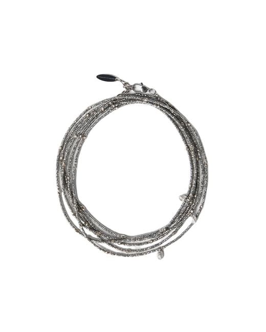 Brunello Cucinelli Metallic Bijoux Beaded Wrap Bracelet