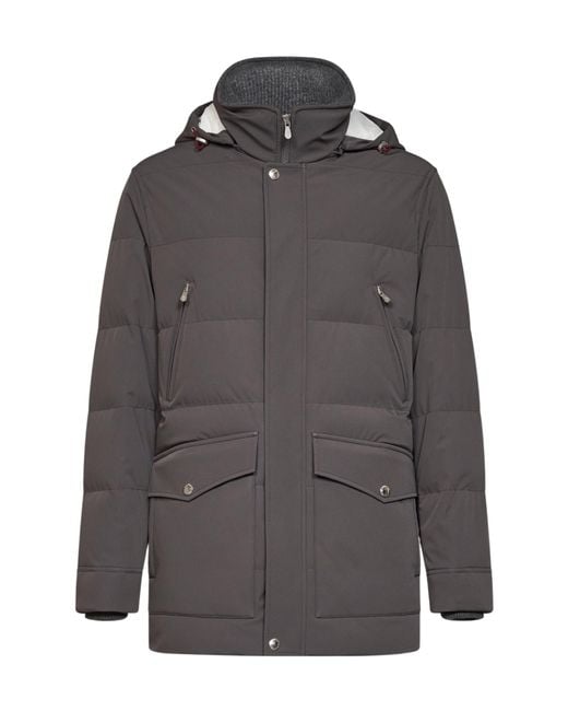 Brunello Cucinelli Gray Winter Jackets for men
