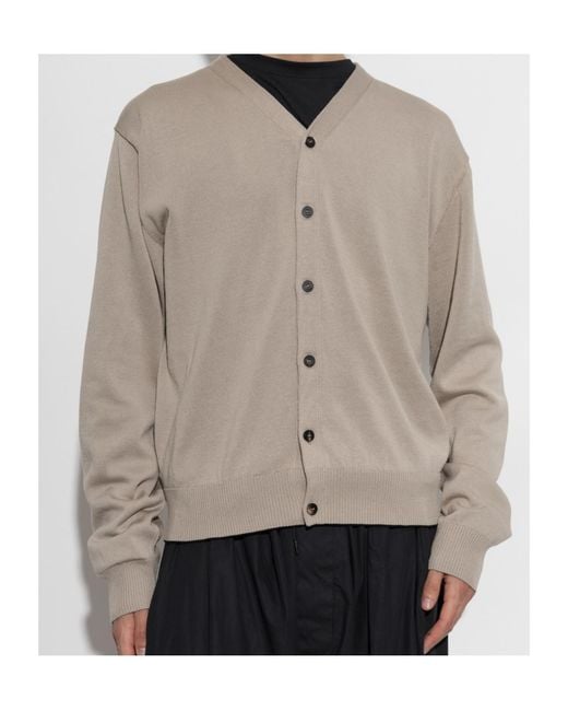 Jacquemus Gray V-Neck Long-Sleeved Knit Top for men