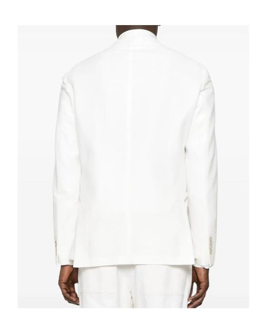 Eleventy White Single-Breasted Blazer for men