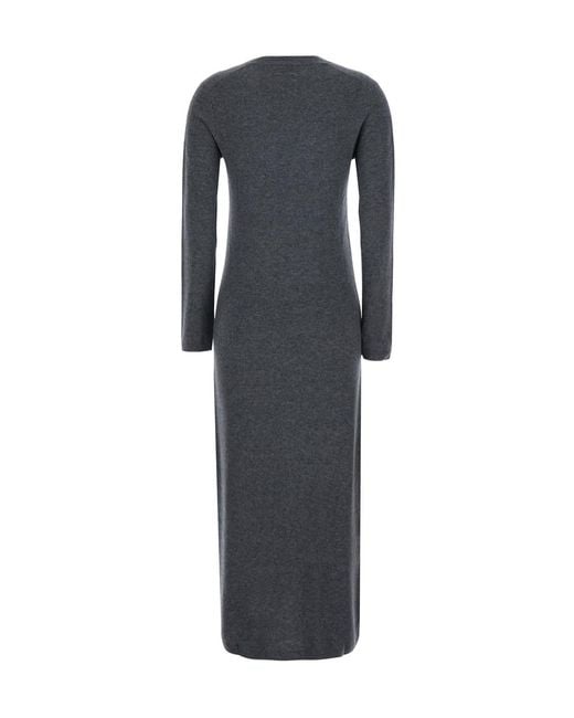 Semicouture Black Round-Neck Dress