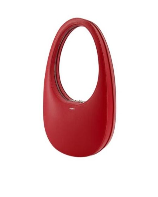 Coperni Red Swipe Oval-Frame Zip Shoulder Bag