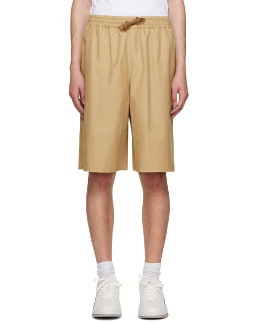 Maison Kitsuné Natural Wide-Leg Drawstring-Waist Shorts for men