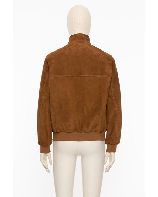 Valentino Brown Zip-Up Mock Neck Jacket for men