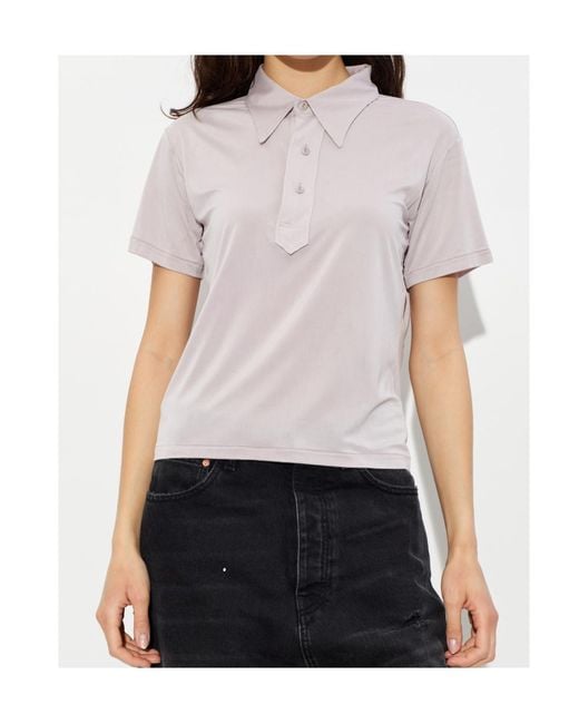 Maison Margiela White Short-Sleeved Polo Shirt